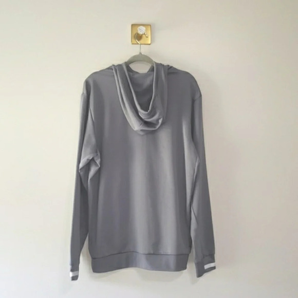 Rare Adidas Warm-Up Hoodie Men XL Gray Basketball Travel Team 3SSB Circuit Logo - Picture 6 of 16